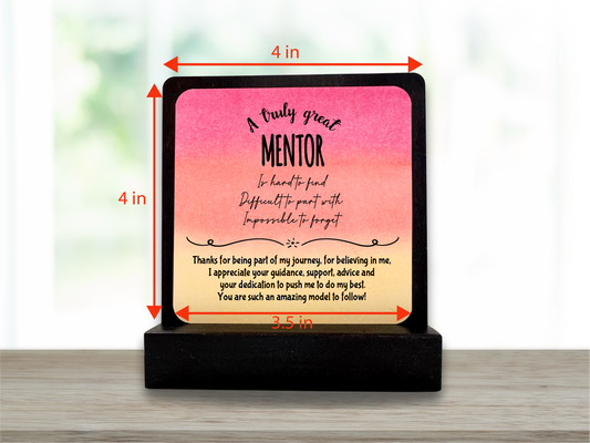 Mentor Appreciation Gift – Thank You Mentor Desk Sign – Teacher, Coach, Advisor, Leader, Boss Gift – Retirement or Graduation Keepsake