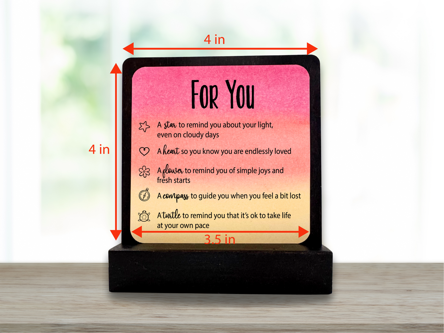 For You Gift. Motivational Gift. Happy Wood Card. Desk Sign.