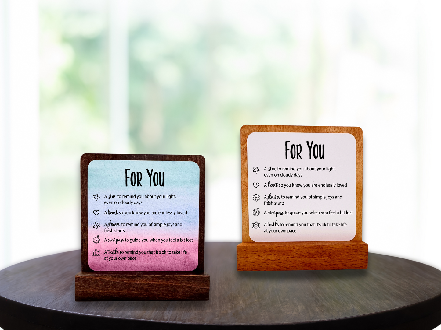 For You Gift. Motivational Gift. Happy Wood Card. Desk Sign.