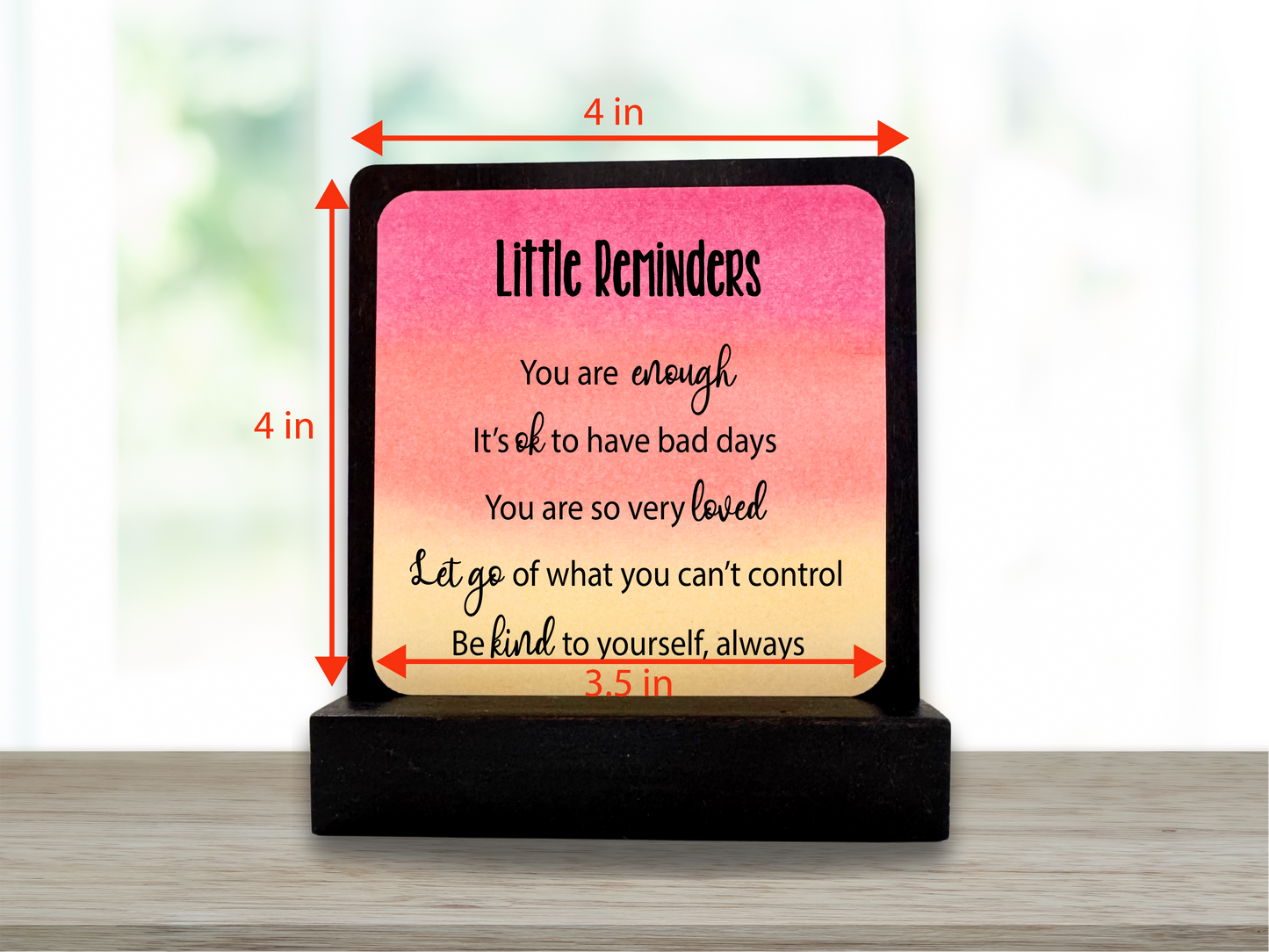 Little Reminders Gift. Inspiration Gift. Happy Wood Card. Desk Sign.