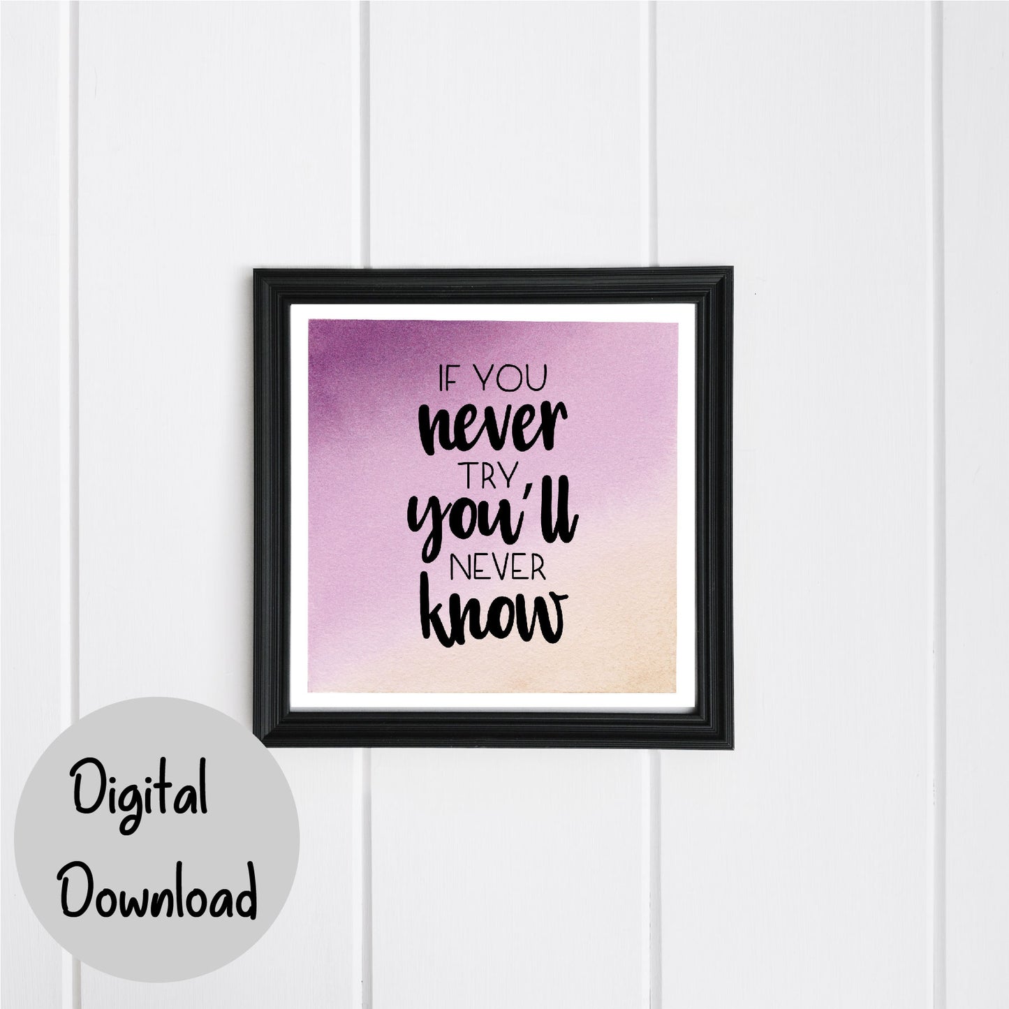 If you never try