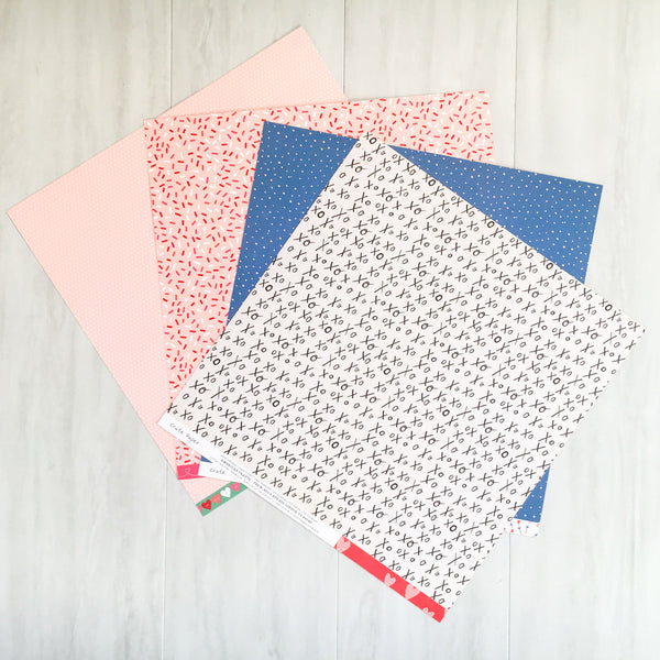 "HUGS & KISSES" PATTERNED PAPER ADD-ON