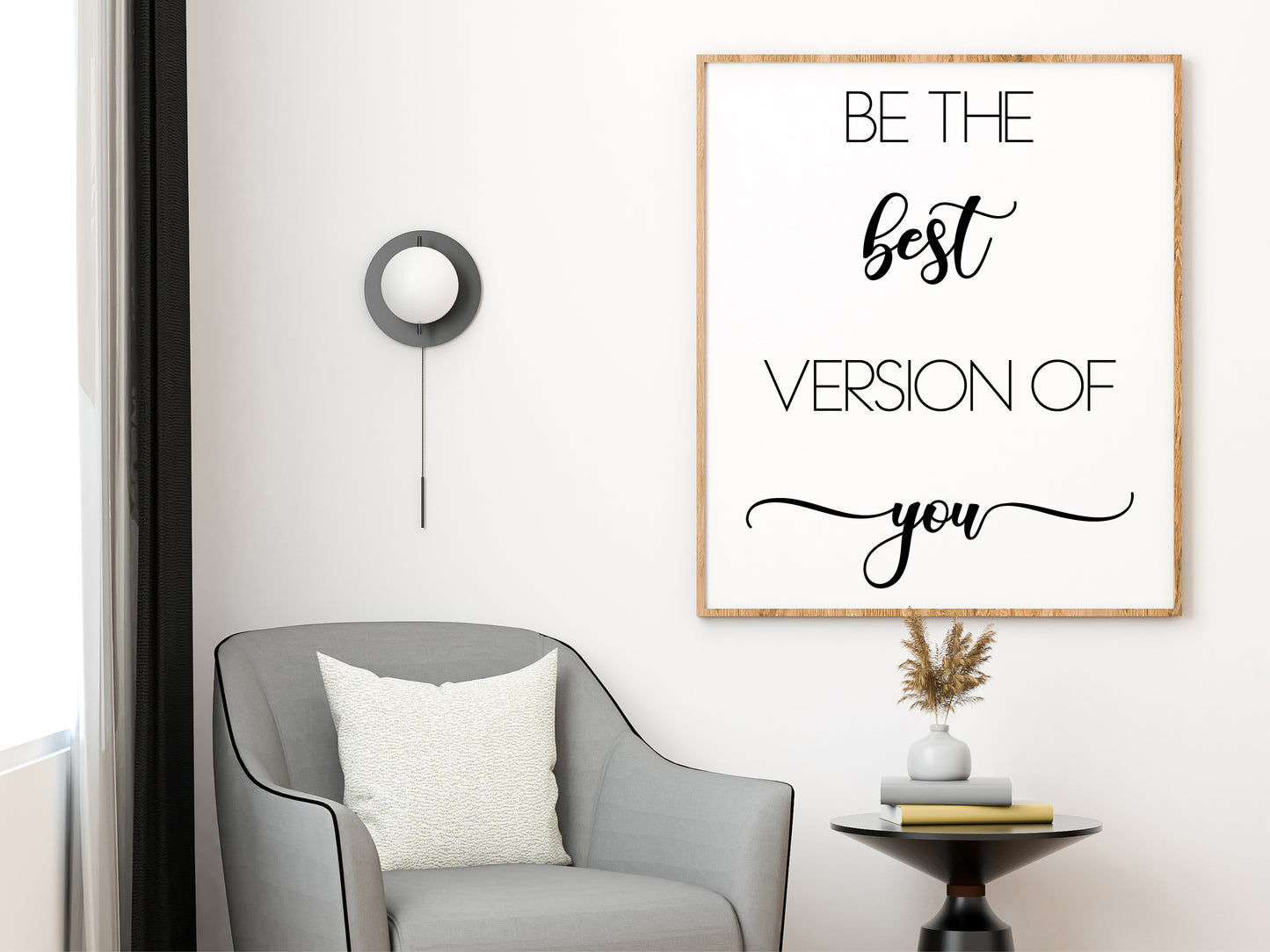 Be the Best Version of You - Inspirational Quote Print  Black White Decor (Digital Download)