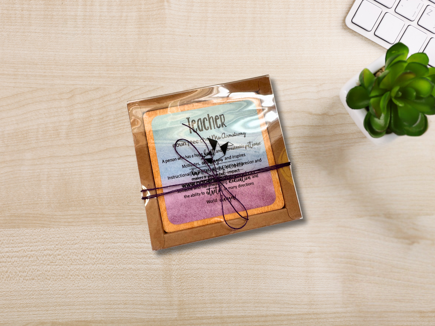 Personalized Mom Gift. Happy Wood Card. Desk Sign.
