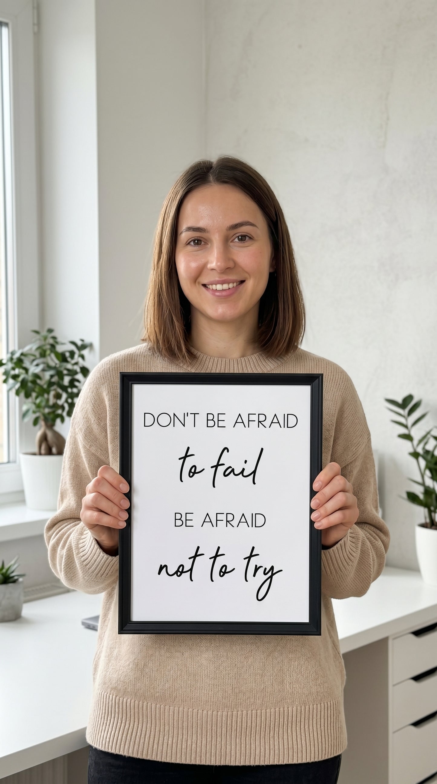 Don't Be Afraid to Fail - Motivational Quote Print (Digital Download)