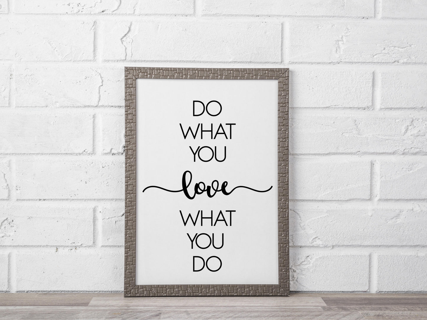 Do What You Love Quote Print – Minimalist Black & White Office Motivation (Digital Download)