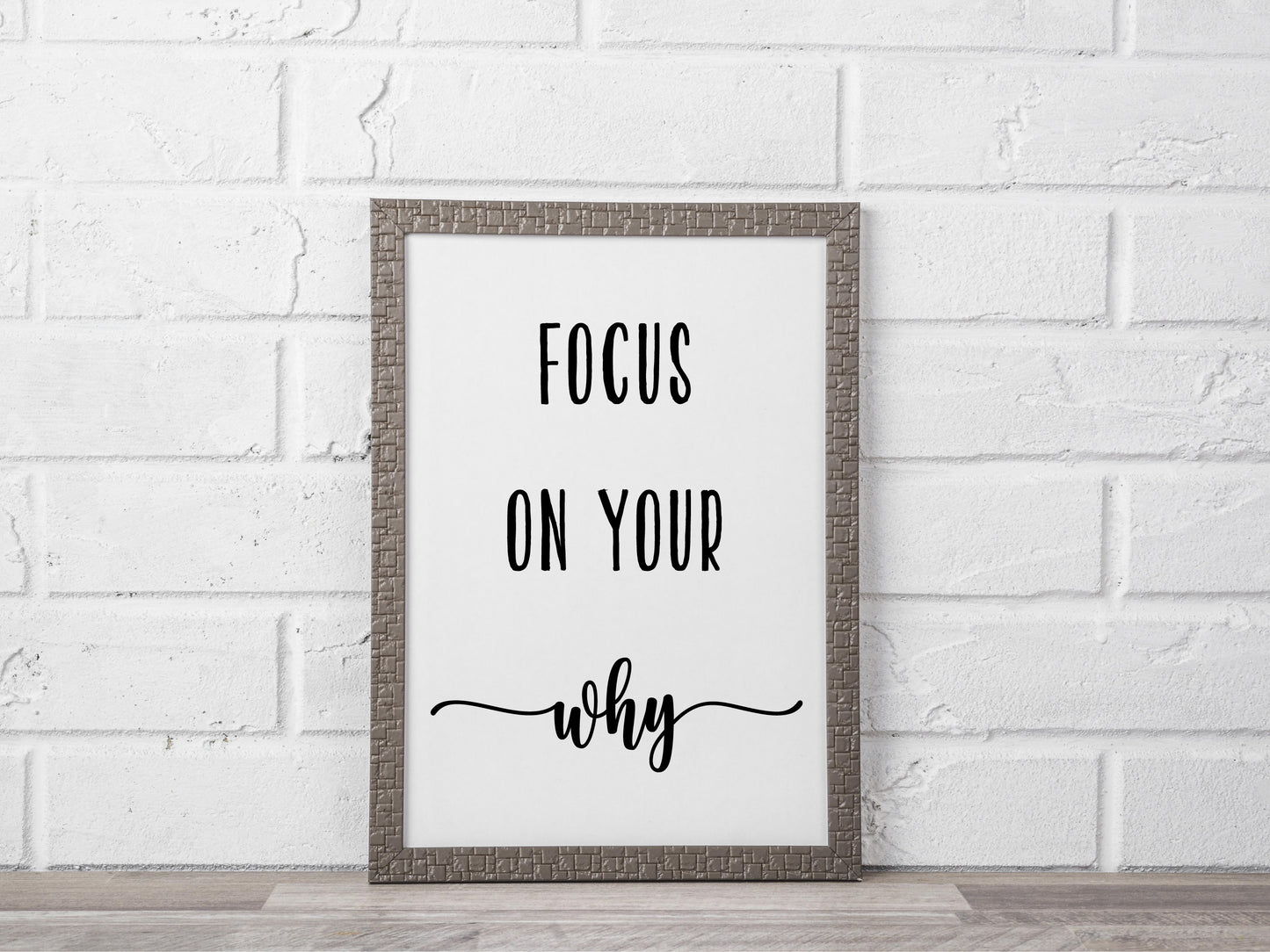 Focus on Your Why Print – Motivational Black and White Poster (Digital Download)