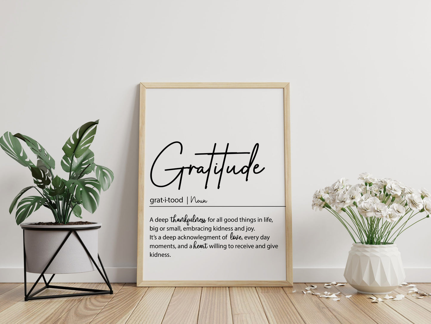 GRATITUDE Definition Print | Inspirational Wall Art | Thankfulness Quote Printable | Mindfulness Decor | Digital Download