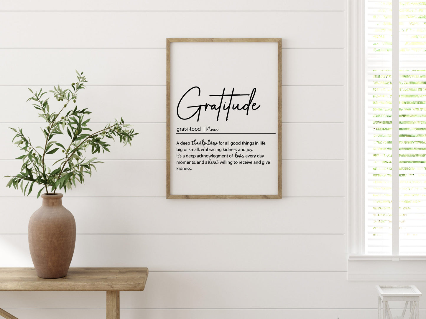 GRATITUDE Definition Print | Inspirational Wall Art | Thankfulness Quote Printable | Mindfulness Decor | Digital Download