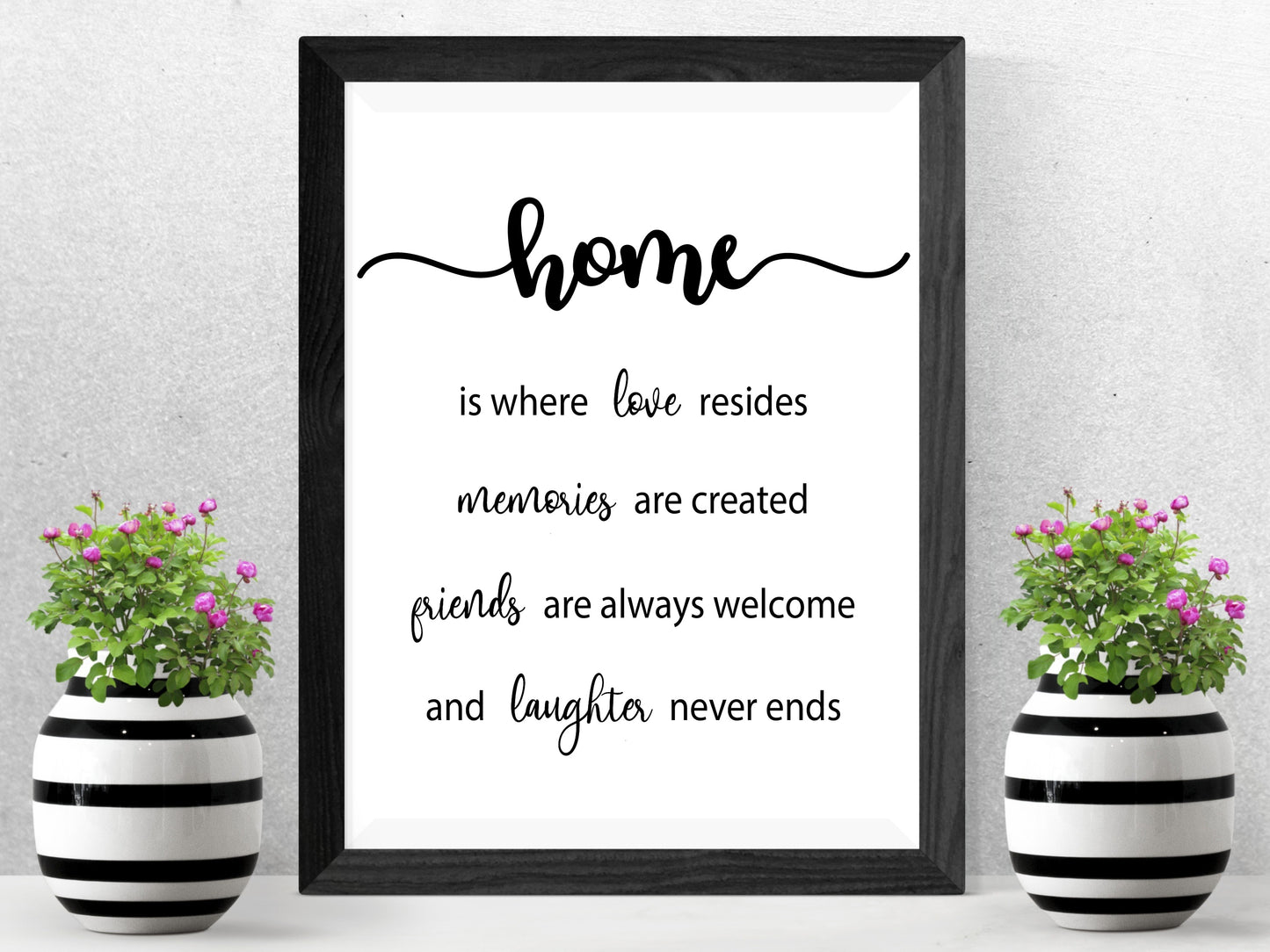 Home Quote Print – Where Love Resides, Memories Created (Digital Download)