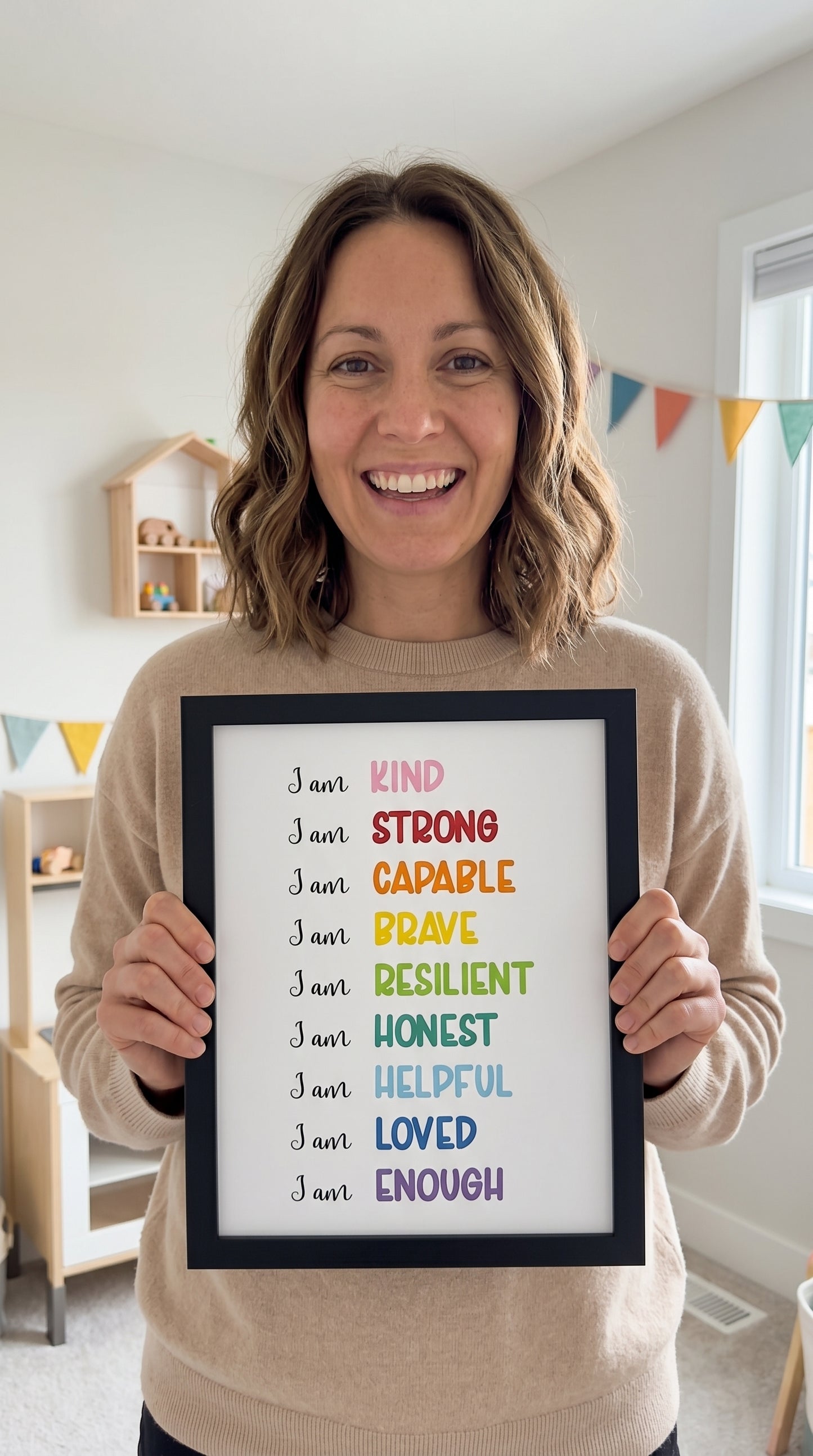 I Am Affirmations Printable – Colorful Kids Wall Art (Digital Download)