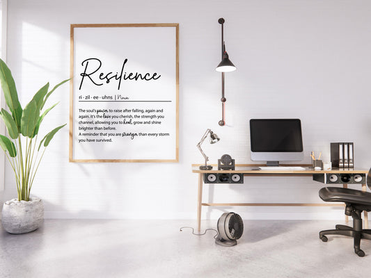 RESILIENCE Definition Print | Inspirational Wall Art | Motivational Quote Printable | Strength & Healing Decor | Digital Download
