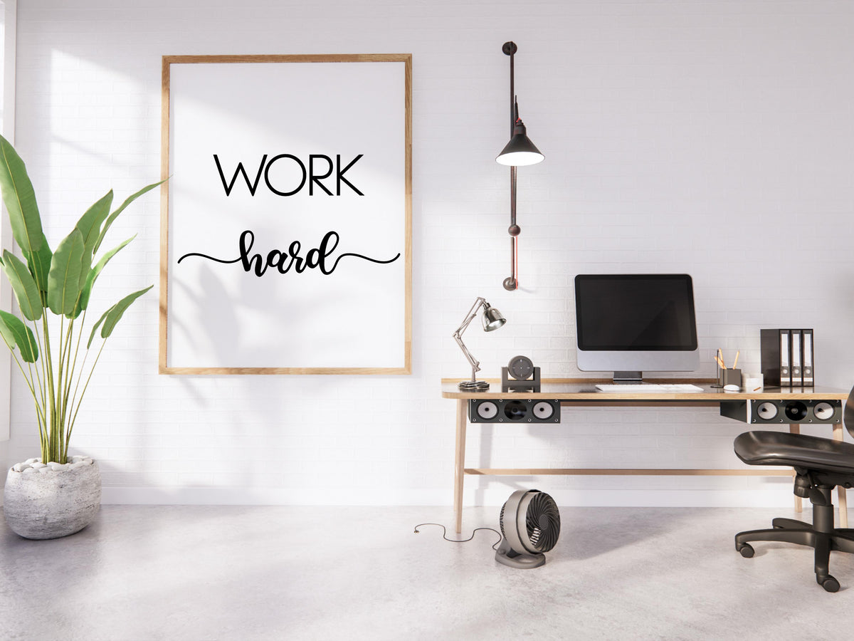 Work Hard Printable | Motivational Wall Art | Inspirational Quote Print | Office Decor | Digital Download