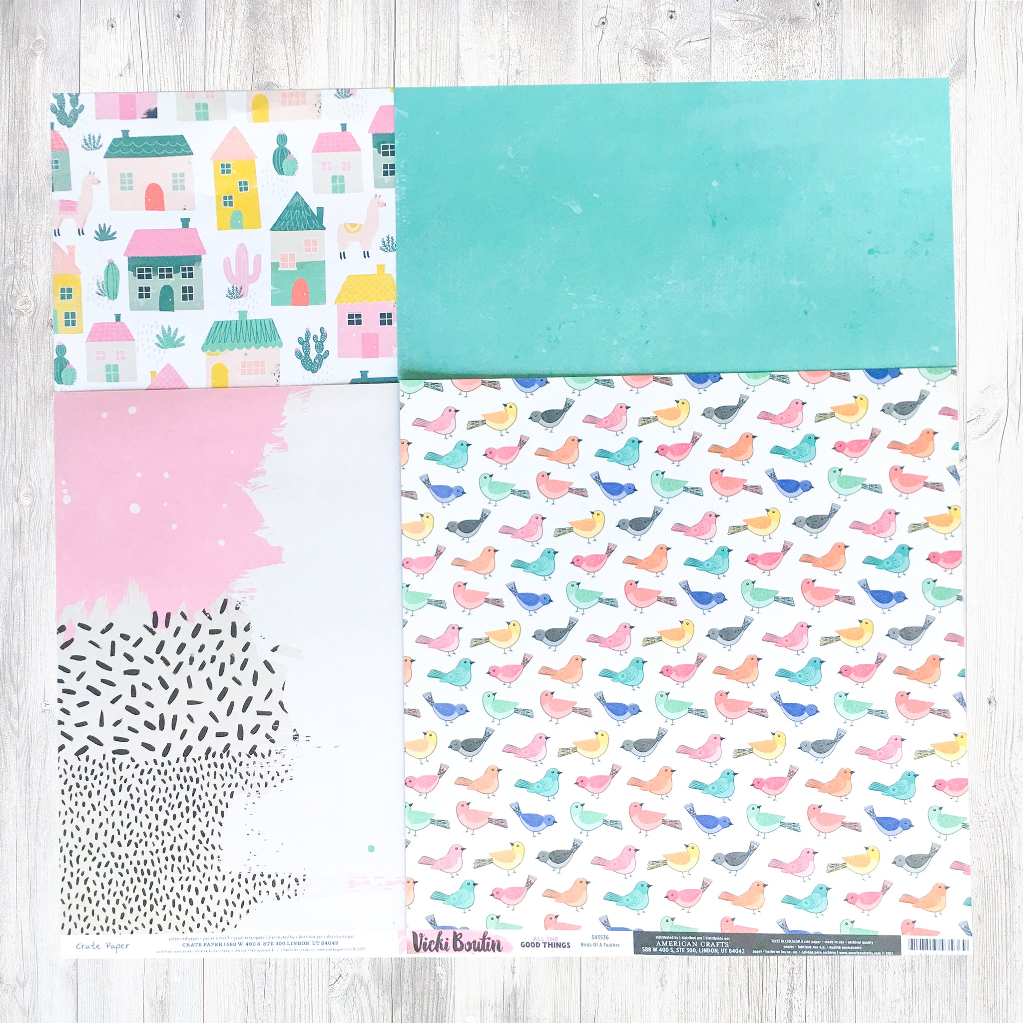 "BE HAPPY" PATTERNED PAPER ADD-ON